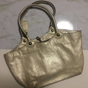 Coach Leather Tote - Champagne Iridescent Shimmer